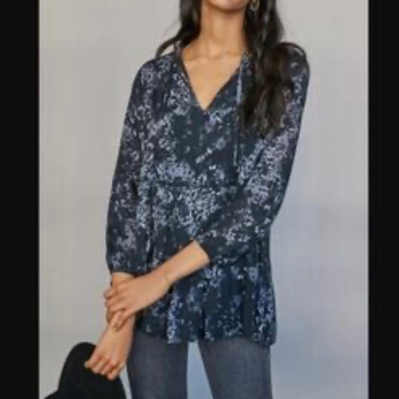Anthropologie Cloth & Stone Breezy Floral Tunic Large - Picture 1 of 5